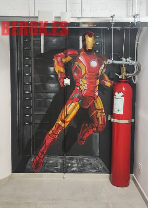 graffiti mural ironman realista 3d